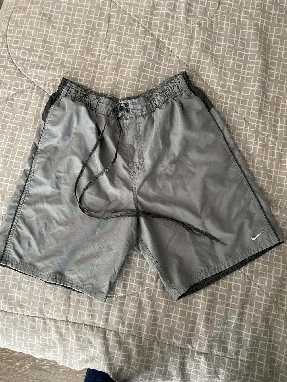 Nike Gray Swim Trunks/Training Shorts with Dark Grey Trim